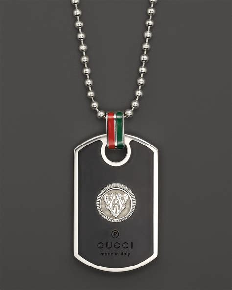 gucci necklace dog tag|sterling silver dog tag necklace.